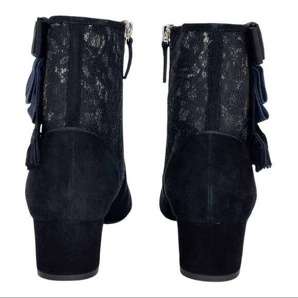 Tabitha Simmons Anastasia Black Lace Fabric Womens Ankle Boots Size 9M - Picture 7 of 16